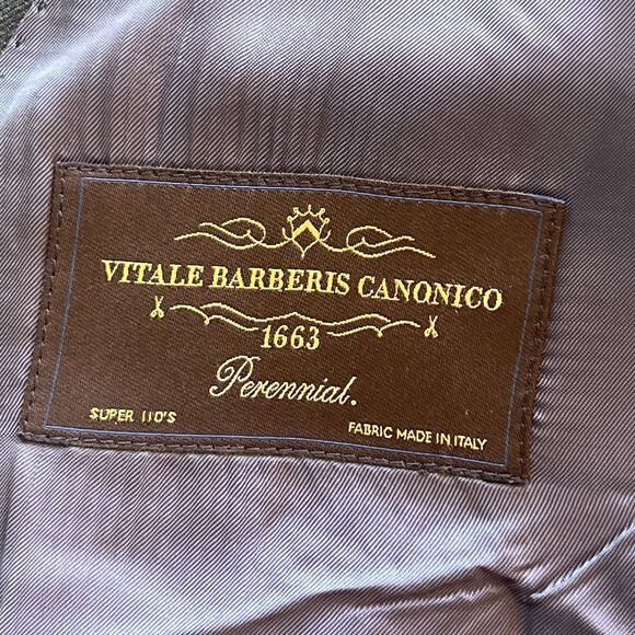 SuitSupply Napoli Vitale Barberis Canonico Blazer Suit Jacket Wool 110s 48R Gray - Picture 5 of 9